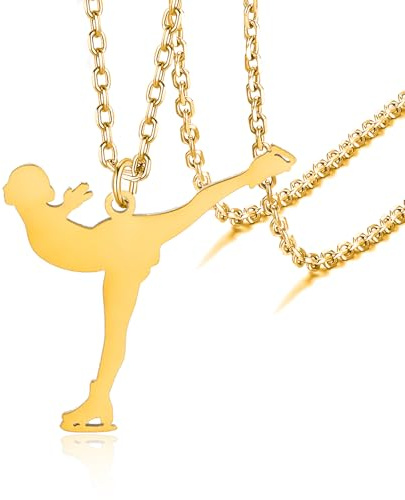 VASSAGO Ice Skate Necklace for Women Teen Figure Skating Necklace Sport Lover Charm Necklace Skate Lover Jewelry Gifts