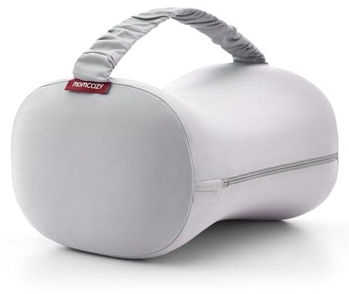 momcozy Kniekissen für Seitenschläfer mit kühlendem Bezug - Orthopädisches Beinkissen mit Memory-Schaum für Hüft-, Rücken- & Ischiasschmerzen, Verstellbarer Gurt, ergonomische Druckverteilung