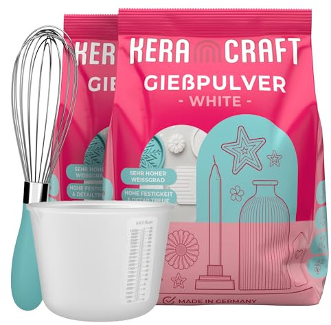 KERACRAFT Vitt gjutpulver 2 x 4,5 kg - Vitt gjutpulver för reliefer för kreativa projekt