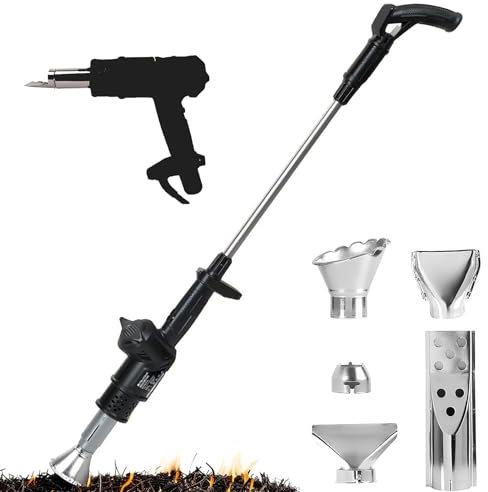 3-in-1 Elektro-Unkrautbrenner & Heißluftgebläse - 500L/min Mit 5 Aufsätzen Für Unkrautvernichtung, Dacharbeiten & Eisschmelzen (Industrielles Gartengerät)(Black)