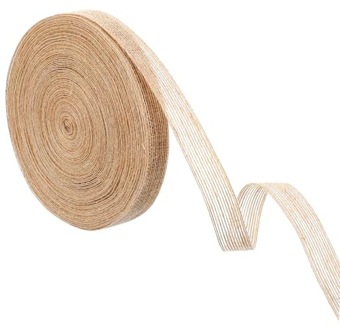 Classicseali 30m Geschenkband Natur, Juteband Schmal 2cm, Juteband Breit, Jute Band zum Basteln, Jute Sackleinen auf Rollen für DIY Verpackung,Geschenk,Hochzeit,Weihnachten,Esstisch,Dekoration