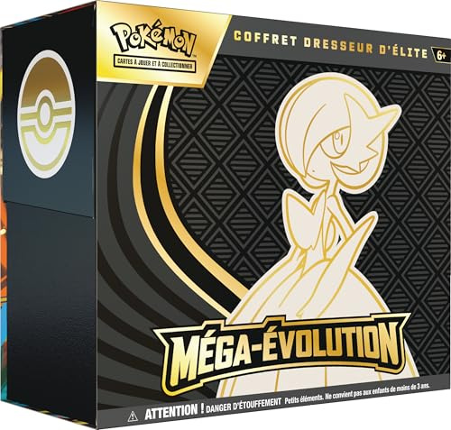 Pokémon : Coffret Dresseur d’élite Méga-Évolution – Gardevoir du JCC Pokémon (1 Carte Promo entièrement illustrée, 9 boosters et des Accessoires de Jeu Premium)