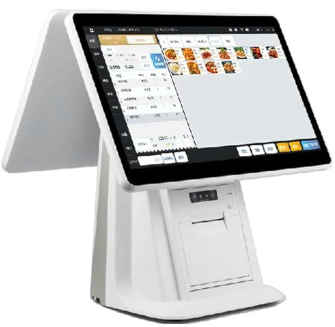 HNBYLMM Registratore di cassa POS, registratore di cassa all-in-one con doppio touch screen da 15,6, con CPU I3, 8 GB di RAM, SSD da 128 GB, Windows 7/10, per negozi e ristoranti