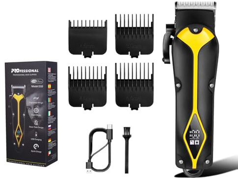 Claypers per capelli: rasatura elettrica ricaricabile, elettrici con display a LED | Cllippers per salone Daily Travel Dad Boyfriend Birthday Holiday Val
