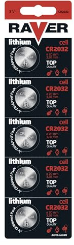 EMOS Raver Cell Lithium Knopfzellen / CR2032 Batterien / 3 V / 5-er Pack / Kapazität 220 mAh / Lithium Knopfbatterien