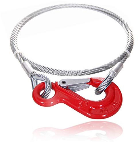 Drahtseile24 Stahlseil mit Haken, Drahtseil mit Haken – Anschlagseil, Forstseil | 5mm – 14mm | 1m – 100m | Ø8mm / 700kg Nutzlast | 15m