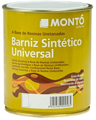 Barniz Sintético al Disolvente Brillante, Satinado o Mate de Uso Universal, Excelente Dureza y Rápido Secado. Barniz Sintético Mate (750ml, Incoloro 900 Mate)