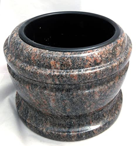 designgrab Exclusiv - Ciotola per tomba, diametro 25 cm, in granito dell'Himalaya