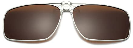 YAMEIZE Gafas de sol Polarizadas con Clip UV400 para Mujeres Hombres Gafas Flip-up con clip-on Gafas de Doble Puente Anti-Glare Conducción (Marrón)