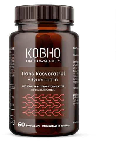Trans Resvératrol Quercetine + Nicotinamide précurseur du NAD, Vitamine C, Antioxydant, Support à la Gestion du Poids et Favorise une Peau Jeune