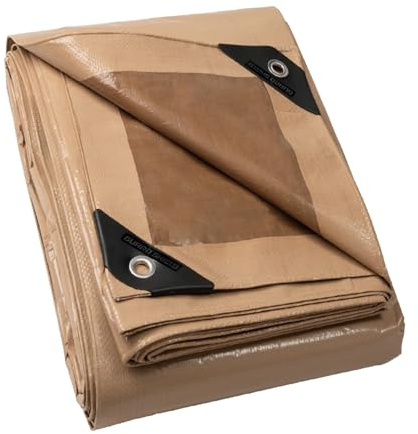 GUARD SHIELD Bâche avec œillets Imperméable 3 m x 6 m Beige/Khaki Bâche Polyvalente en Polyester multifonctionnelle 120 g/m² Bâche en Tissu Bâche de Protection Bâche Polyvalente résistante à la