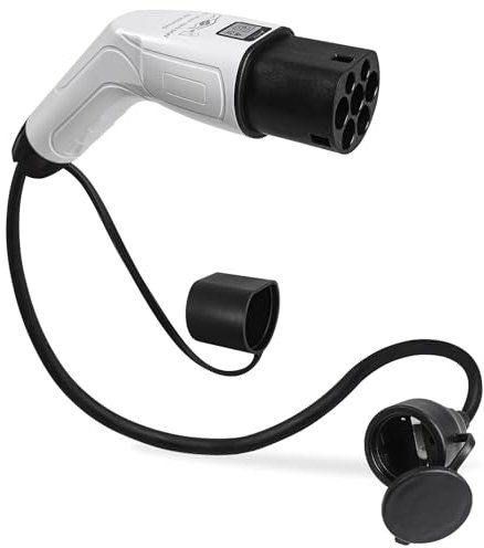AOHEWEI Elektroauto Typ 2 auf Schuko-Ladegerät-Adapter, IEC 62196 Typ 2 EV-Ladeseitenstecker auf Schuko-Buchse, Fahrzeugladestationen, 16 A, 3,5 kW