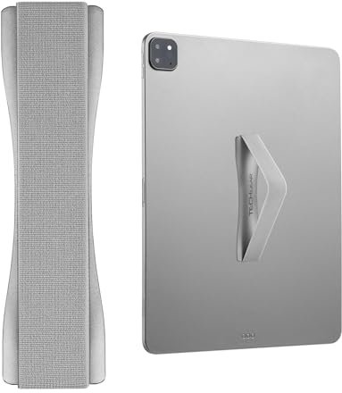 TECHGEAR Soporte de mano y dedo para tableta, correa de agarre adhesiva elástica universal para pegar en la parte posterior de tabletas y fundas para tabletas, iPad, Samsung Tabs, Lenovo, dispositivos