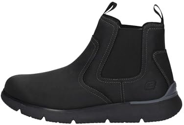 Skechers Augustino Paulo Stivali Da Uomo In Pelle Nera - EUR 46