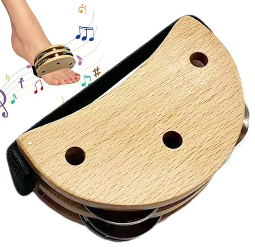Tambourin à pieds, tambourins à pieds pour adultes,Percussion tambourin à tapotement des pieds | Instrument de musique avec clochette en métal, ensemble de batterie à sangle élastique pour jouer de la
