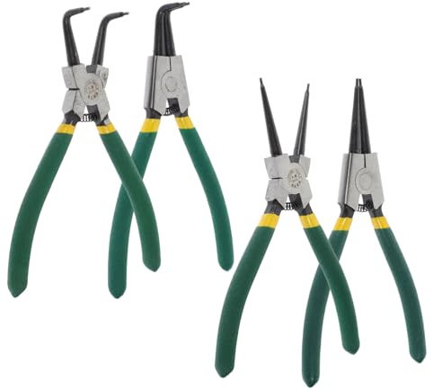 Cabilock 1 Juego alicates para anillos de seguridad alicates de seguridad cargado de resortes alicates de anillo elástico pinzas para anillos de retención alicates curvos acero