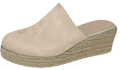 cfpqv Mules pour femme avec talon - Sandales fermées - Escarpins compensés - Chaussures de plage antidérapantes - Pantoufles d'été - Chaussures d'été - Chaussures de jardin à talons hauts - Sandales