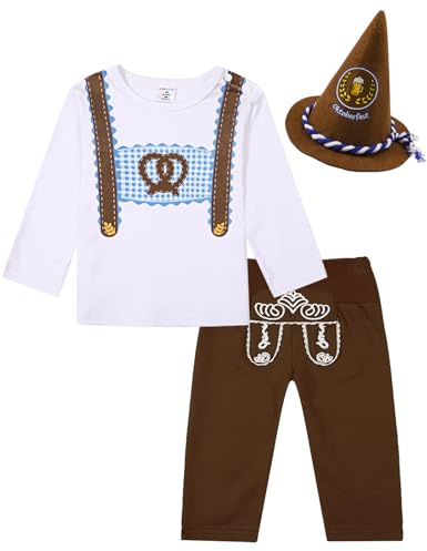 MOMBEBE COSLAND Baby pojkar flickor halloween karneval kostym 3 delar, set, bomull, 12 månader – 3 år, Gulbrun, 3 år