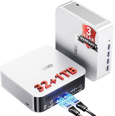 GEEKOM A9 Max AI Mini PC, with AMD Ryzen AI 9 HX 370 (80 Tops), Copilot+ PC, Radeon 890M, 32GB DDR5 (Not LPDDR), 1TB SSD, Win 11 Pro, WiFi 7, BT 5.4, USB4, HDMI 2.1, Dual 2.5GbE, 8K, 3-Year Warranty
