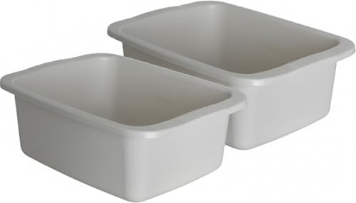 START Kit 2 pezzi Machiavelli catino rettangolare grigio. Bacinella in plastica di capacità 10L. Vaschetta multiuso misure 42 x 31 x 15,5 cm