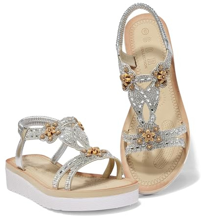 LUNATECH Summer Sandals For Women Flat Sandals Ladies Sandals Summer Shoes Dressy Casual Sandals Bohemian Sandals