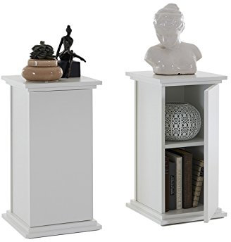 möbelando Dekosäule Blumensäule Säule Schrank Standschrank Dekoschrank Marge I (Weiß)