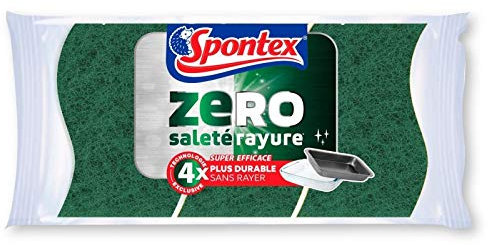 SPONTEX - Zéro Samete Non Rayante Surfaces Encrassées 3 Eponges - Lot De 3