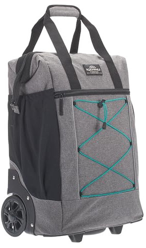 KEANU Einkaufstrolley Shopper XL Damen Herren Tasche Einkaufsroller Korb Handgepäck Flugreise Bahnreise Sauna - 40 Liter Grosse Räder - Farbauswahl (Grey Melange Turquoise Tension)