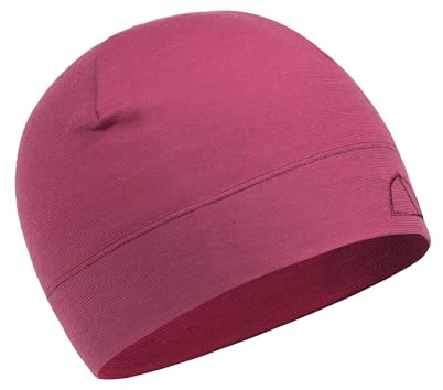 TOM FYFE Premium Leichte Merino Beanie Unisex Brombeere/S/M aus 100% Merinowolle – temperaturregulierend, geruchshemmend – Made in Europe