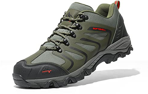 NORTIV 8 Scarpe da Escursionismo Uomo Trekking Arrampicata Sportive All'aperto Impermeabili Traspiranti Sneakers,Size 45,Esercito/Verde/Nero/Arancione,160448_Low-E