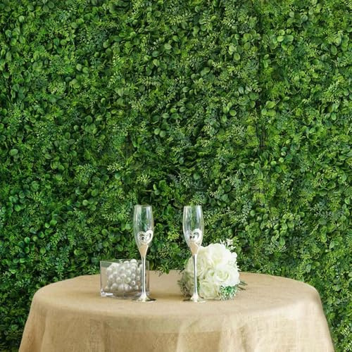 Efavormart 4 Pack 10 Sq ft. Artificial Boxwood Hedge Faux Green Living Wall Foliage Green Garden Wall Mat