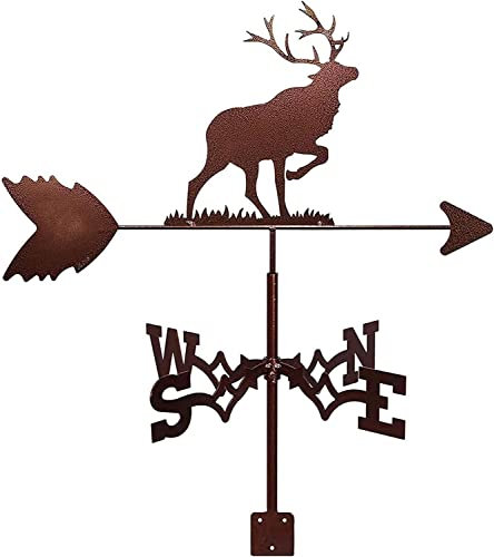 Metall-Wetterfahne Windrichtungsanzeige Wetterfahne Messwerkzeuge Edelstahl Hirsch Windfahne mit Anti-Rost-Beschichtung für Garten Ornament