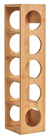 HUOLE Porte-Bouteilles en Bois, Casier à Vin Range Bouteille, Casier à Vin, Support à Bouteilles en Bambou pour 5 Bouteilles, 13.5 * 12 * 53cm-5 grilles