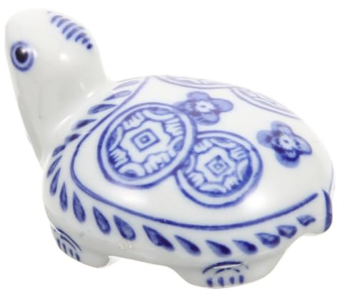 AOKWAWALIY Tortue en Porcelaine Bleue Et Blanche Ornement Décor Daquarium Flottant Boules De Remplissage De Vase Animal De Compagnie De Thé Fausse Tortue Canard Jaune Céramique Un Verre
