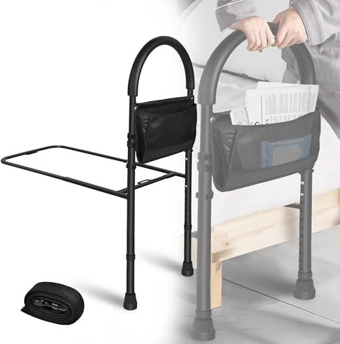 HENGMEI Bettgitter Aufstehhilfe Bett, Höhenverstellbar Haltegriffe Für Senioren Pflegebett Zubehör, Hilfsmittel Für Senioren Im Alltag Bettgriff