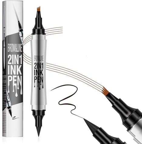 2 En 1 Lápiz de Cejas Mágico,Nuevo Lápiz de Ceja 3D Resistente con Punta ce Tenedor,Resistentes Al Agua y Duraderos,Fácil Creación de Delineador de Ojos y Ceja con Aspecto Natural(Marrón Claro)