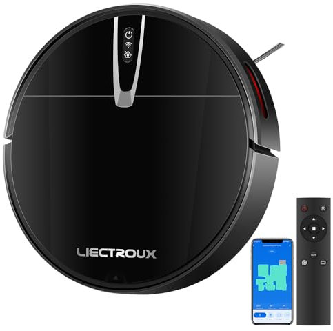 LIECTROUX V3S Pro Staubsauger Roboter, 4000 Pa Saugkraft, App-Steuerung, intelligentes automatisches Aufladen, Trocken- und Nassreinigung, mit Speicher
