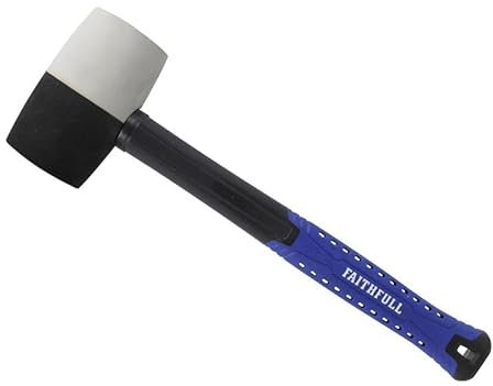 Faithfull FAIRMBWF24 Combination Rubber Mallet - Black/White 24oz Fibreglass Shaft
