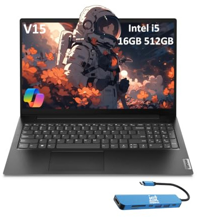 Lenovo V15 Gen 4 (15.6 FHD Anti-Glare, 13th Intel Core i5-13420H (Beat i7-1255U), 16GB RAM, 512GB SSD) for Business, Home, Military Grade, Ethernet, Webcam, IST Hub, Win 11 Pro w/AI Copilot, Black