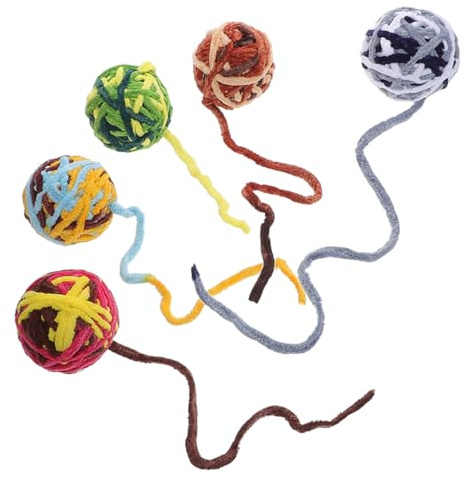 CLISPEED 5 pièces Lot de Balles Colorées avec Grelot pour Chat Jouets Stimulants Résistants pour Activité Intérieure et Soulagement de Lennui des