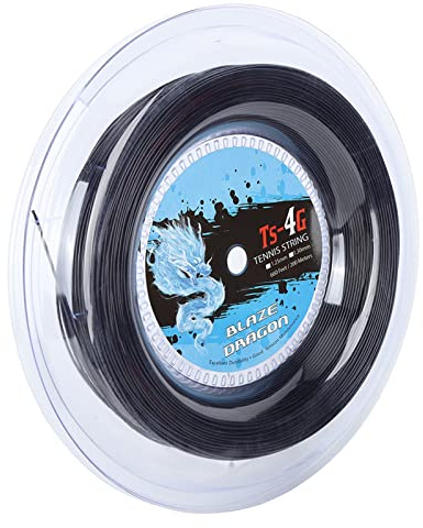 GYZOUKA Carrete de Cuerda de Raqueta de Tenis TS 4G, 200m, 1,25mm, 1,3mm, Línea de Cuerda de Raqueta de Tenis Opcional para Gimnasio, Deporte (Negro)