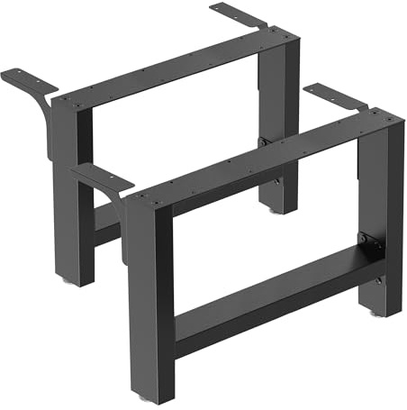 Wiltec Tischbeine aus lackiertem Stahl 2er Set 64x40cm Vierkantrohre pulverbeschichtet Tischkufen Tischgestell Tischuntergestell