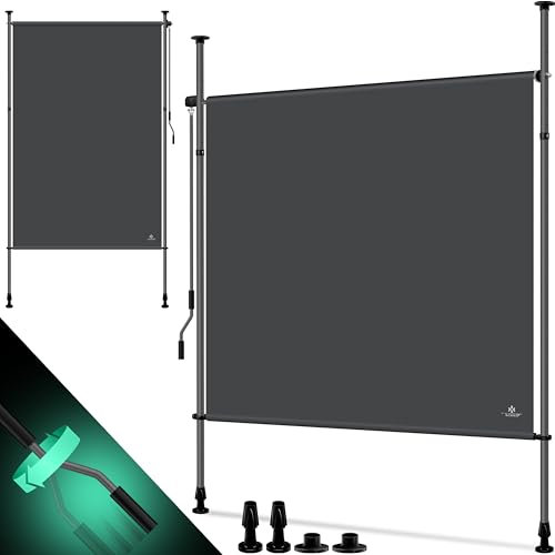 KESSER® Toldo Vertical Exterior 120 x 310 cm, Extensible y Opaco, toldo Vertical con manivela sin Agujeros, protección Visual y Cortavientos para jardín y terraza, Resistente al Agua, Antracita