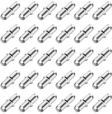 80 Pcs Shelf Support Pegs, Metal Shelf Pegs Shelf Pins, 5mm Kitchen Cupboard Shelf Supports Pegs Pins Shelf Studs for Kitchen Cabinets Wardrobe Furniture Shelves Wood Glass Shelf Bracket Pegs Pins