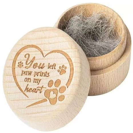 Boîte de rangement en bois pour poils d'animaux de compagnie - Souvenir pour chien et chat - Boîte de rangement en bois gravé avec couvercle pour les amoureux des animaux domestiques et amis