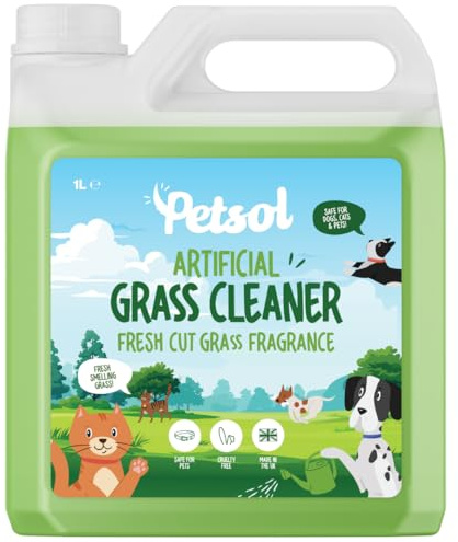 PetSol Artificial Grass Cleaner, Kennel Disinfectant and Deodoriser Dog Urine Neutraliser, Patio Cleaner Pet Friendly. Fresh Cut Grass Scent 1L Concentrate Pet Disinfectant