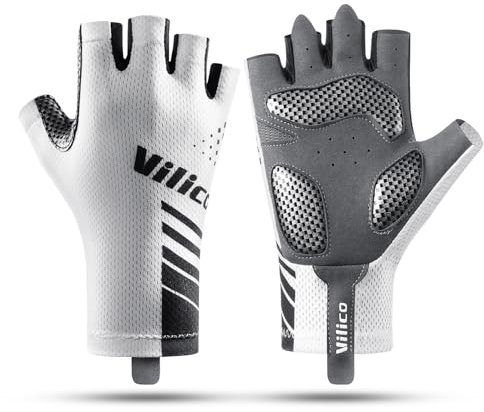Vilico Fahrradhandschuhe für Rennrad und Mountainbike – rutschfest, Atmungsaktiv, Verschleißfest mit Dämpfungspolster – Leichte und Bequeme Radhandschuhe für Straße und Gelände