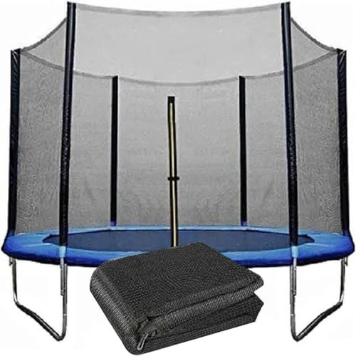 Trampolin, Komplettset mit Sicherheitsnetz, 6ft 8ft 10ft 12ft Randabdeckung & Zubehör, Kindertrampolin Gartentrampolin Belastbarkeit(16ft-12 Poles)