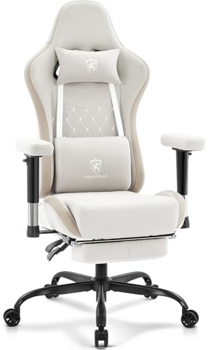 Morkprism Gaming Chair,Computer Office Chair with Massage,Gel Pad,Beige