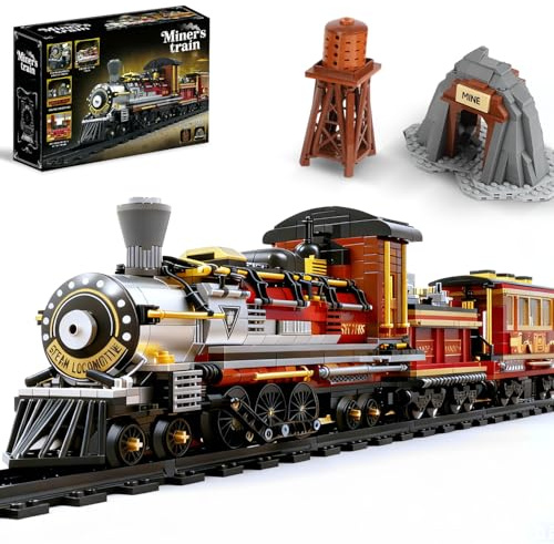 Western Mining Steam Train Building Set, Articulated Locomotive（1242 pcs）